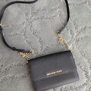 Michael Kors Black and Gold Crossbody Bag